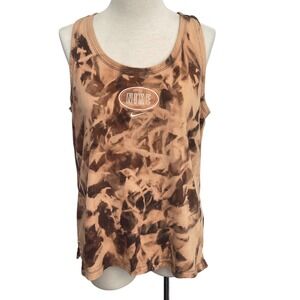 Nike Tank Top Women's‎ Large Brown Bleach Tie Dye Sleeveless Athletic Casual